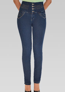 MID-RISE STRAIGHT LEG JEANS WITH WAISTBAND DETAIL