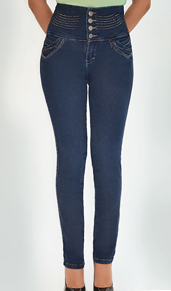 Mid Rise Straight Leg Jeans With Waistband Detail